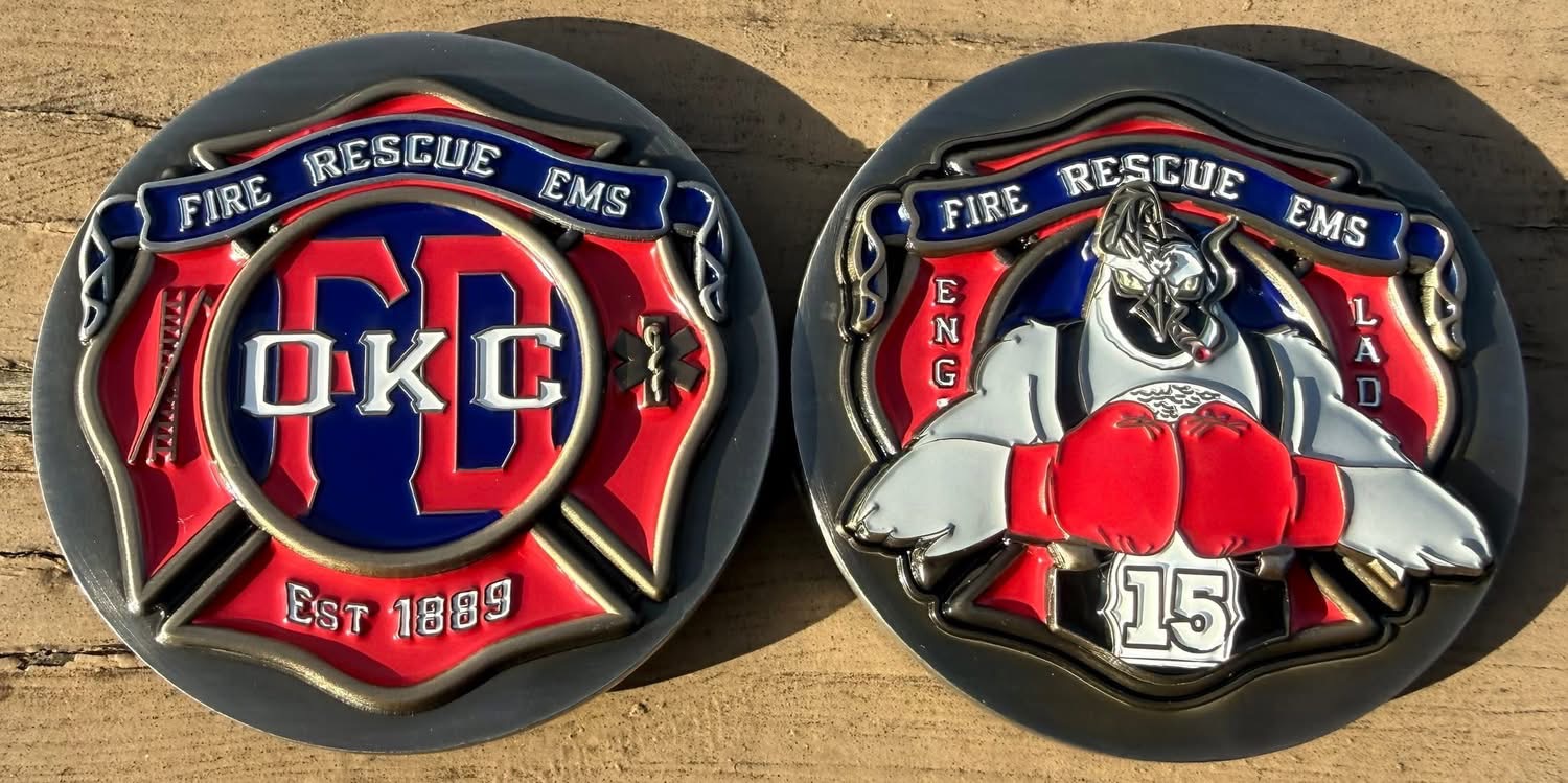 Custom coin — OKC Fire Rescue EMS by Bison Challenge Coins