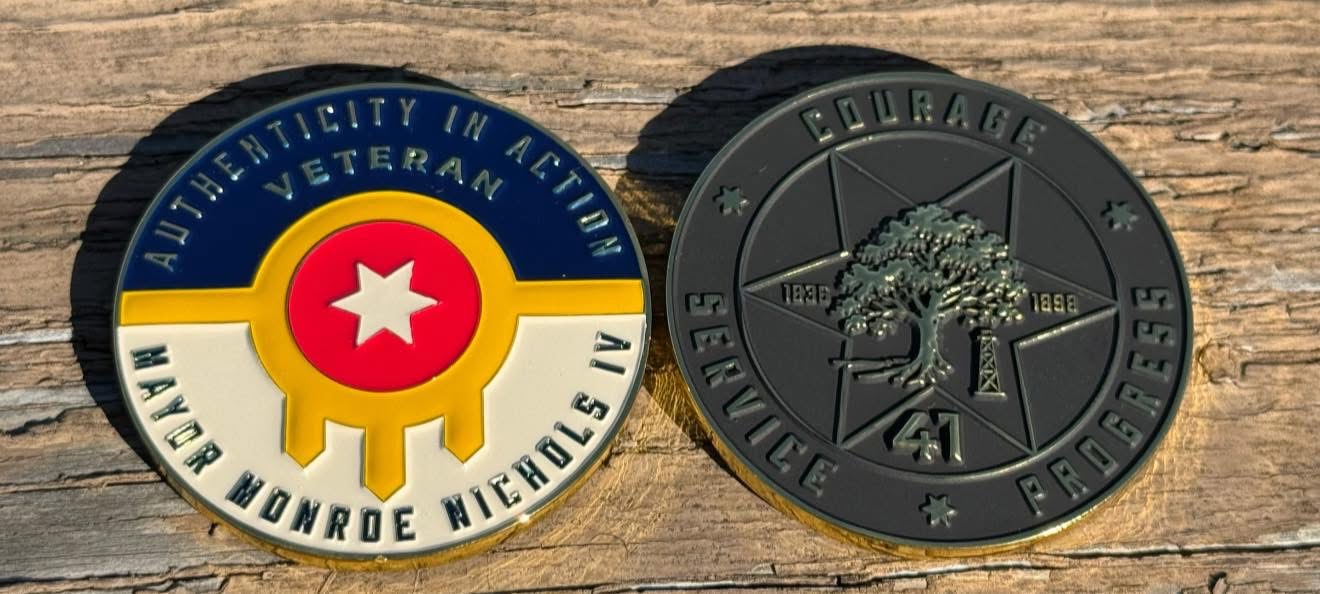 Custom coin — Tulsa Mayor's Coin by Bison Challenge Coins